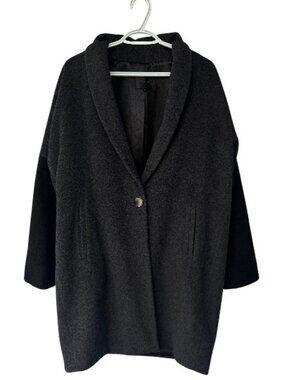 Tobias long oversized wool blend coat black women's size M
